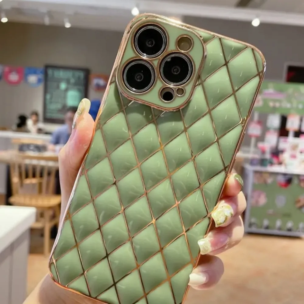 Brand new Apple IPhone 14 Pro Max Quilted Green Grass Soft Silicone Phone case